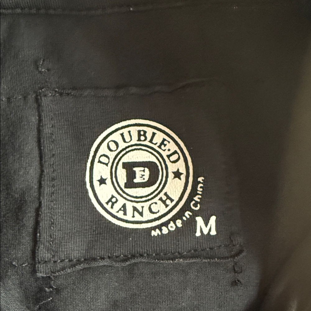 Double D Ranch black snap button down with embroi… - image 2